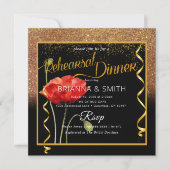 Delikate Gold Calligraphy Probe Dinner Einladung (Vorderseite)