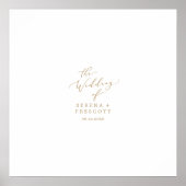 Delikate Gold Calligraphy Wedding Guest Signing Poster (Vorne)