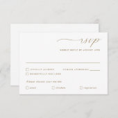 Delikate Gold Calligraphy Wedding Option RSVP Karte (Vorne/Hinten)