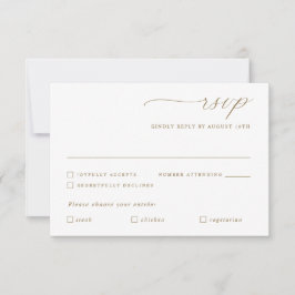 Delikate Gold Calligraphy Wedding Option RSVP Karte