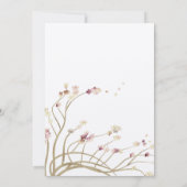 Delikate Gold Cherry Blossom Einladung Hochzeit (Rückseite)