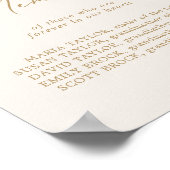 Delikate Gold Cream Love Gedächtnis Hochzeit Poster (Ecke)