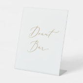 Delikate Gold Elegante Einfache Hochzeit Donut Bar Sockelschild (Vorderseite)