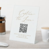 Delikate Gold erfassen die Liebe QR Code Hochzeit Sockelschild (In SItu)