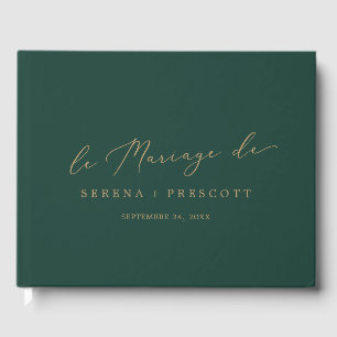 Delikate Gold Green Monogram Back Le Mariage De Gästebuch