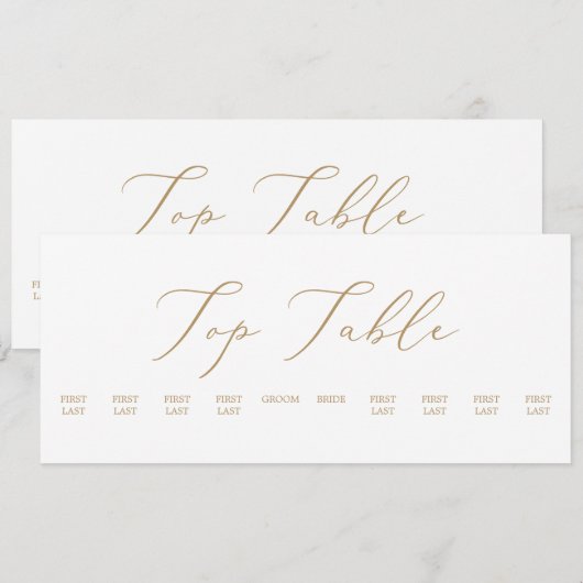 Delikate Gold Hanging Seating Chart Top Tabelle (Vorne/Hinten)