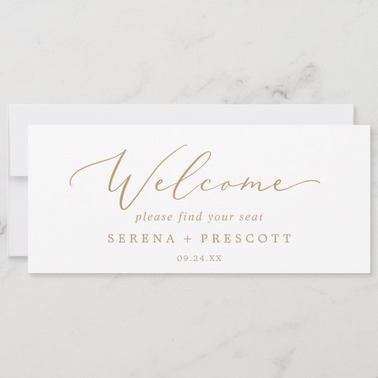 Delikate Gold Hanging Seating Chart Welcome Header (Rückseite)