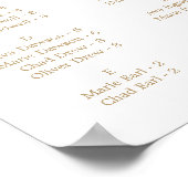 Delikate Gold Horizontal Alphabetische Sitzplätze Poster (Ecke)