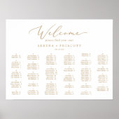 Delikate Gold Horizontal Alphabetische Sitzplätze Poster (Vorne)