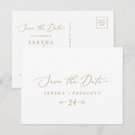 Delikate Gold Horizontal Save the Date Postkarte
