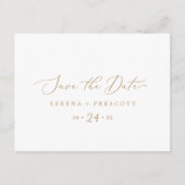 Delikate Gold Horizontal Save the Date Postkarte (Vorderseite)