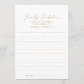 Delikate Gold-Kalligrafie-gebundene Familientradit Hinweiskarte (Vorderseite)