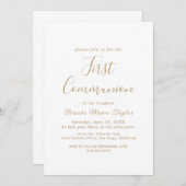 Delikate Gold Kalligraphie Erste Kommune Einladung (Vorne/Hinten)