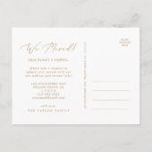 Delikate Gold neue Zuhause, die wir bewegt haben Ankündigungspostkarte (Rückseite)