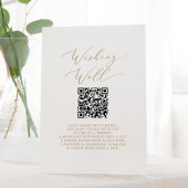 Delikate Gold QR Code Hochzeitswünsche gut Sockelschild