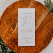 Delikate Gold Tee Länge Danke Empfang Card Menükarte