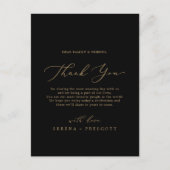 Delikate Gold und Black Danke Empfang Card Postkarte (Vorderseite)