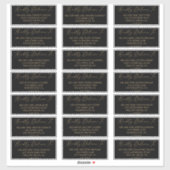 Delikate Gold- und Black-Guest-Adressmarken Aufkleber (Blatt)