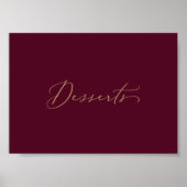 Delikate Gold und Burgund Desserts Poster (Vorne)