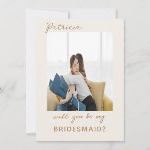 Delikate Gold und Cream Bridesmaid Vorschlagkarte Einladung