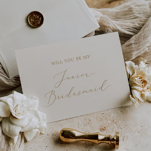 Delikate Gold und Cream Junior Bridesmaid Vorschla Einladung
