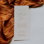 Delikate Gold und Creme bedruckbar Danke Karte<br><div class="desc">Diese zarte Gold und Creme bedruckbare Dankkarte für den Empfang ist perfekt für eine moderne Hochzeit. Das romantische minimalistische Design besticht durch eine hübsche und elegante, goldfarbene Typografie auf einem Elfenbein-Hintergrund mit einem klaren und schlichten Look. Platzieren Sie diese Karten am Tisch für jeden Ihrer Gäste an Ihrem Hochzeitsempfang. Personalisieren...</div>