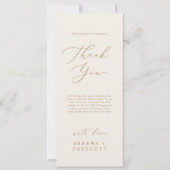 Delikate Gold und Creme bedruckbar Danke Karte (Vorderseite)