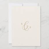 Delikate Gold- und Creme-Monogram-Back-Hochzeit Einladung (Rückseite)