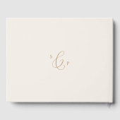 Delikate Gold- und Creme-Monogram-Back-Hochzeit Gästebuch (Rückseite)