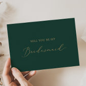 Delikate Gold- und Green Bridesmaid-Karte Einladung