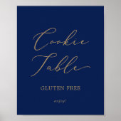 Delikate Gold- und Navy-Gluten-Kochplatte Poster (Vorne)