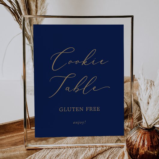 Delikate Gold- und Navy-Gluten-Kochplatte Poster