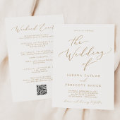 Delikate Gold Weekend Events QR Code Hochzeit Einladung