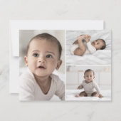 Delikate Goldcreme 3 Foto Boho Cross Taufe Dankeskarte (Vorderseite)