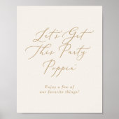 Delikate Goldcreme-Gastgeschenke Hochzeiten Party Poster (Vorne)
