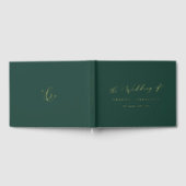 Delikate Goldfolie und grüne Monogram Back Wedding Gästebuch (Voll)