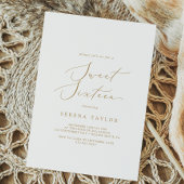 Delikate Goldkalligrafie 16 . Geburtstag Geburtsta Einladung