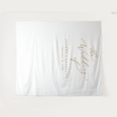 Delikate Goldkalligrafie - Hintergrund des Hochzei Wandteppich (Vorderseite (Horizontal))