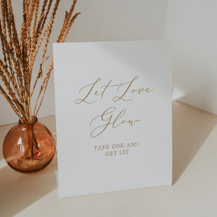 Delikate Goldkalligrafie Hochzeit Lassend Liebe Gl Sockelschild