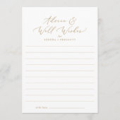 Delikate Goldkalligrafie mit Brunnen verbunden Wün Hinweiskarte (Vorderseite)