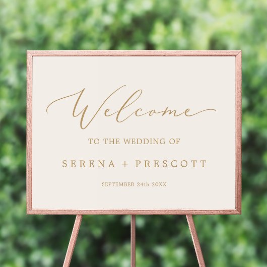 Delikate Goldkalligraphie | Begrüßung von Cremes Poster