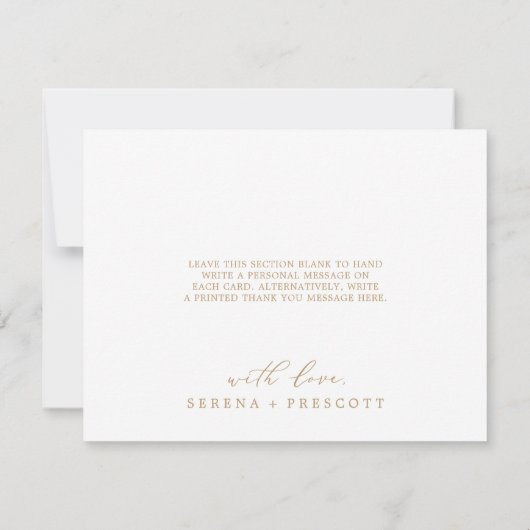 Delikate Goldkalligraphie | Black Dankykarte Dankeskarte (Rückseite)