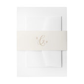 Delikate Goldkalligraphie | Cream Monogram Wedding Einladungsbanderole (Vorderseite Beispiel)