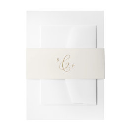 Delikate Goldkalligraphie | Cream Monogram Wedding Einladungsbanderole