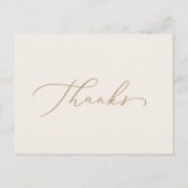 Delikate Goldkalligraphie | Creme dank Postcard Postkarte (Vorderseite)