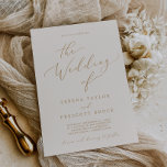 Delikate Goldkalligraphie | Creme, die Hochzeit vo Einladung<br><div class="desc">Diese zarte Goldkalligraphie-Sahne-Einladung ist perfekt für eine moderne Hochzeit. Das romantische minimalistische Design besticht durch eine hübsche und elegante Champagner-goldgelbe Typografie auf Elfenbein-Creme-Hintergrund mit einem klaren und schlichten Look.</div>