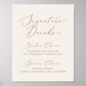 Delikate Goldkalligraphie | Creme Signature Drinks Poster (Vorne)
