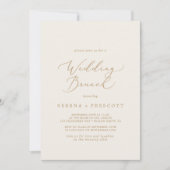 Delikate Goldkalligraphie | Creme Wedding Brunch Einladung (Vorderseite)