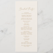 Delikate Goldkalligraphie | CremeWedding Programm (Rückseite)