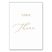 Delikate Goldkalligraphie Drei Tischnummern (Rückseite)